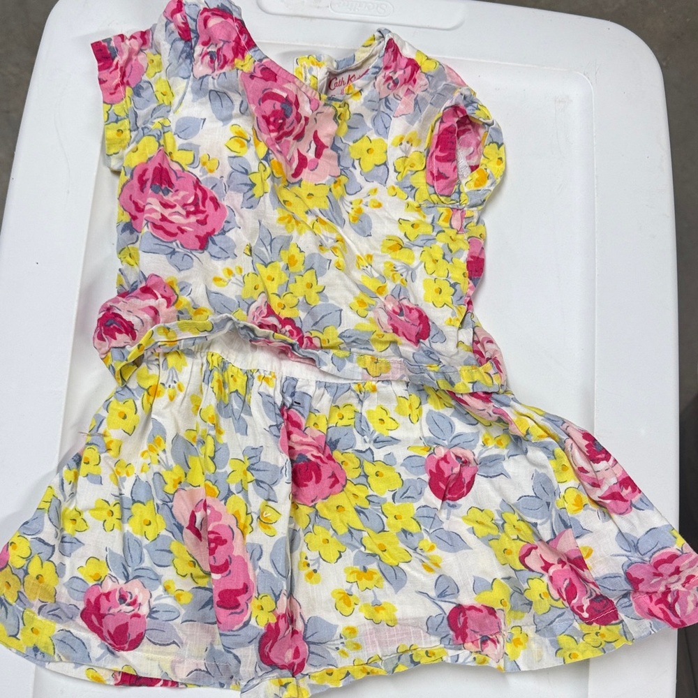Charming Floral Kids Dress - Pink, Yellow, Blue